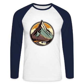 Berge Wandern - Unisex Baseballshirt langarm - Weiß/Navy - Vorne - Nik (191cm)