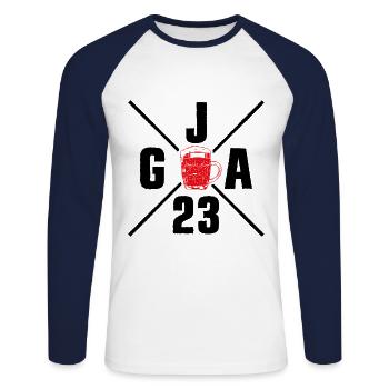 Jga 2023 Junggesellenabschied - Unisex Baseballshirt langarm - Weiß/Navy - Vorne - Nik (191cm)