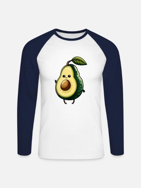 Avocado - Unisex Long Sleeve Baseball T-Shirt - white/navy