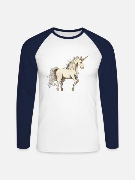 Unicorn unicorn - Unisex Long Sleeve Baseball T-Shirt - white/navy