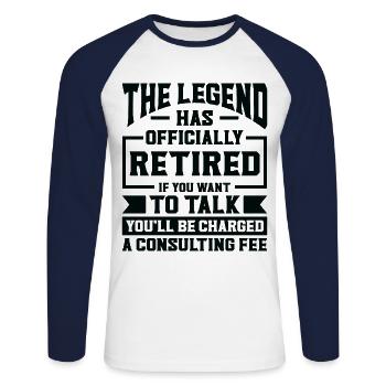 Pensioner Retirement Pension Humor Gift Idea Grandpa - Unisex Long Sleeve Baseball T-Shirt - white/navy - Front - Nik (191cm)