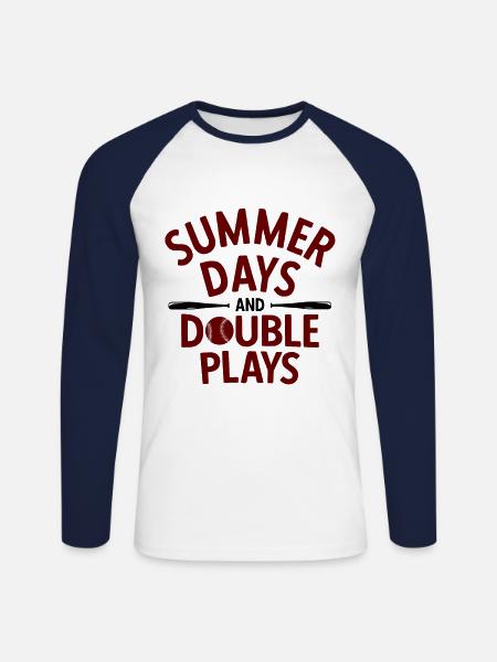 Baseball - Unisex Baseballshirt langarm - Weiß/Navy