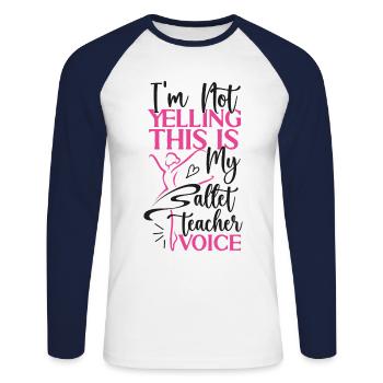 Ballet Danseuse Danse Ballerine - T-shirt baseball manches longues Homme - blanc/marine - Devant - Nik (191cm)