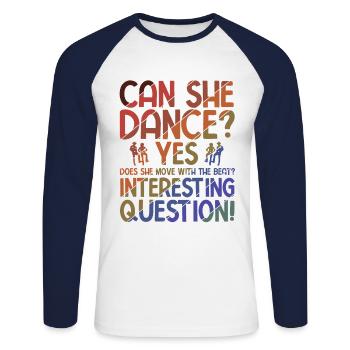 Breakdancing Tanzen für Tänzer - Unisex Baseballshirt langarm - Weiß/Navy - Vorne - Nik (191cm)