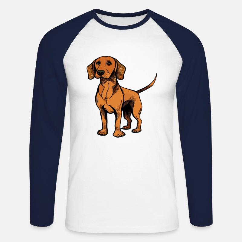 Chien dans le style comique - T-shirt baseball manches longues Homme - blanc/marine