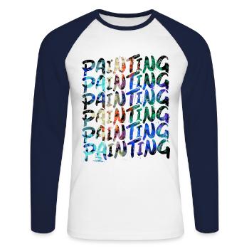 Maler Zeichner für Künstler - Unisex Baseballshirt langarm - Weiß/Navy - Vorne - Nik (191cm)