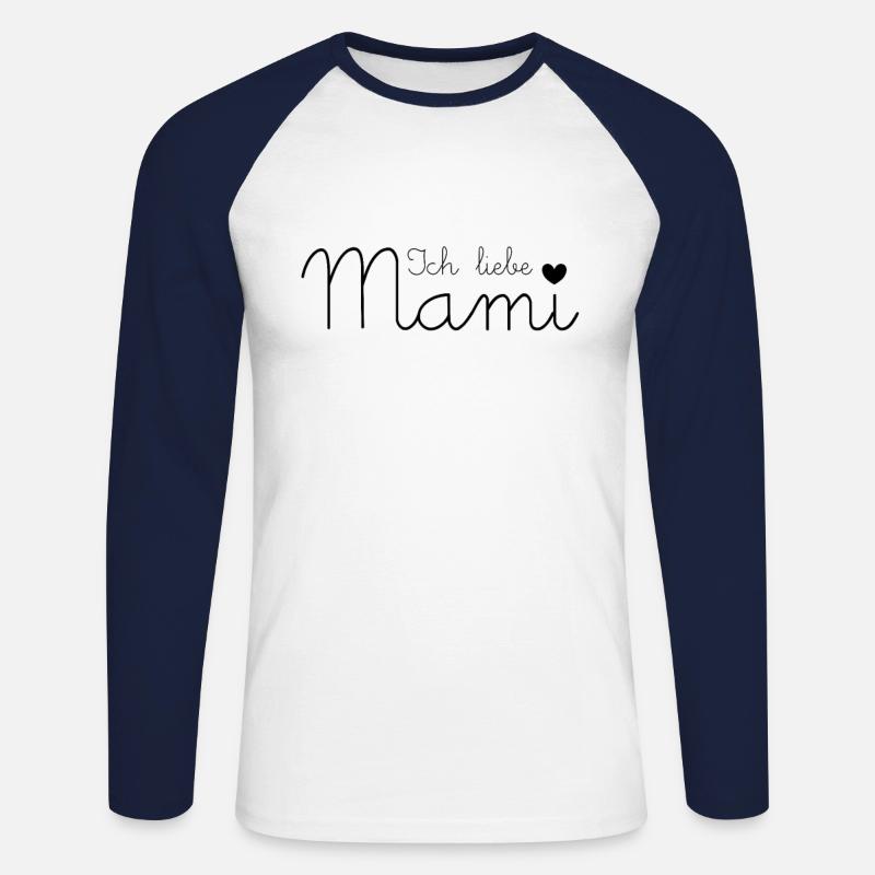 Ich liebe Mami - Unisex Baseballshirt langarm - Weiß/Navy