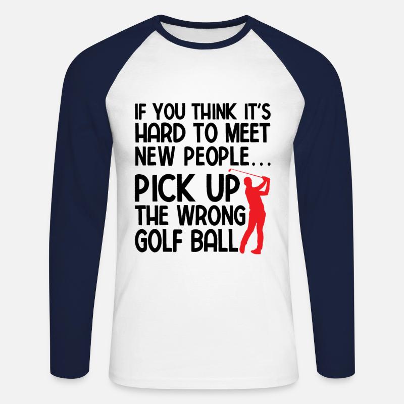 Golfplatz zum Golfen Golf - Unisex Baseballshirt langarm - Weiß/Navy