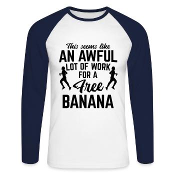 Läufer Joggen - Unisex Baseballshirt langarm - Weiß/Navy - Vorne - Nik (191cm)