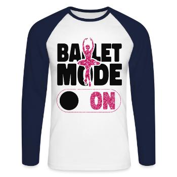 Ballet Dancer Dance Girl Ballerina - Unisex Baseballshirt langarm - Weiß/Navy - Vorne - Nik (191cm)