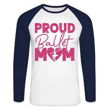 Ballet Dancer Dance Girl Ballerina - Unisex Baseballshirt langarm - Weiß/Navy - Vorne - Nik (191cm)