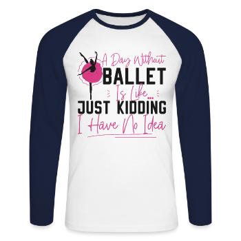 Ballet Dancer Dance Girl Ballerina - Unisex Baseballshirt langarm - Weiß/Navy - Vorne - Nik (191cm)