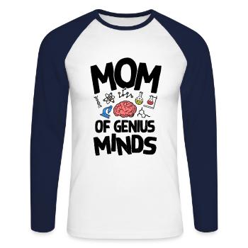 Journée des mères scientifiques : la mère des - T-shirt baseball manches longues Homme - blanc/marine - Devant - Nik (191cm)