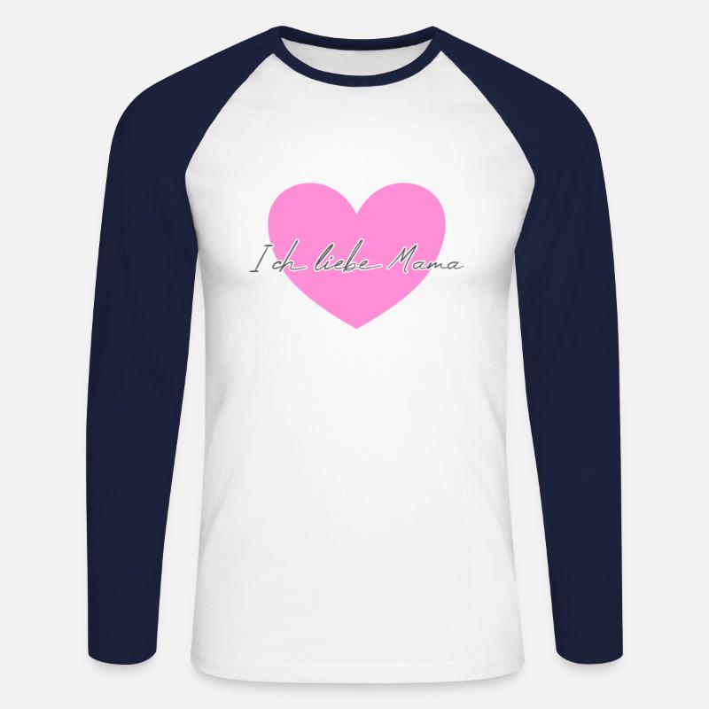 Ich liebe Mama - Unisex Baseballshirt langarm - Weiß/Navy