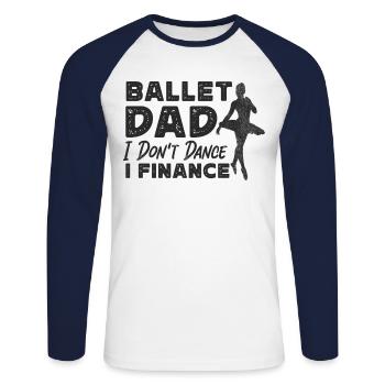 Ballet Danseuse Danse Ballerine - T-shirt baseball manches longues Homme - blanc/marine - Devant - Nik (191cm)