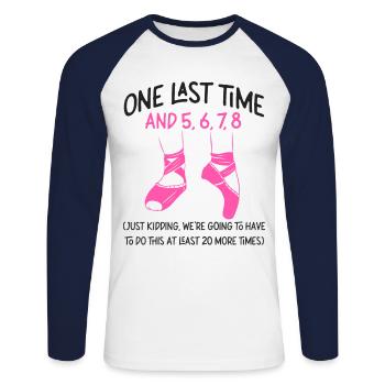 Ballet Dancer Dance Girl Ballerina - Unisex Baseballshirt langarm - Weiß/Navy - Vorne - Nik (191cm)