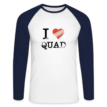 Quad Mud Tire Marks ATV I Love Quad - T-shirt baseball manches longues Homme - blanc/marine - Devant - Nik (191cm)