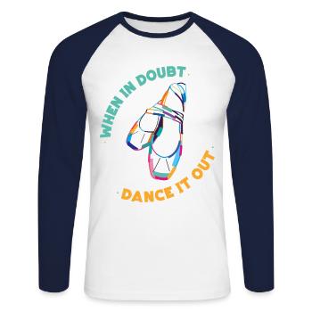 Ballet Dancer Dance Girl Ballerina - Unisex Baseballshirt langarm - Weiß/Navy - Vorne - Nik (191cm)
