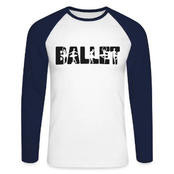 Ballet Danseuse Danse Ballerine - T-shirt baseball manches longues Homme - blanc/marine - Devant - Nik (191cm)