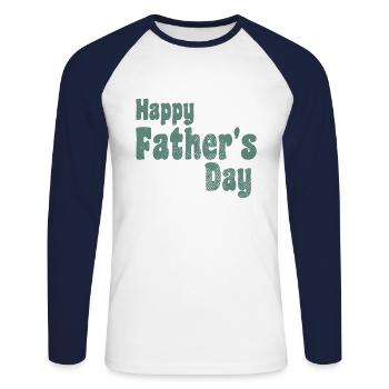Happy Father's day - Unisex Baseballshirt langarm - Weiß/Navy - Vorne - Nik (191cm)