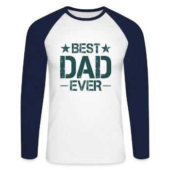 Best Father - Unisex Long Sleeve Baseball T-Shirt - white/navy - Front - Nik (191cm)