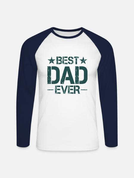 Bester Vater - Unisex Baseballshirt langarm - Weiß/Navy
