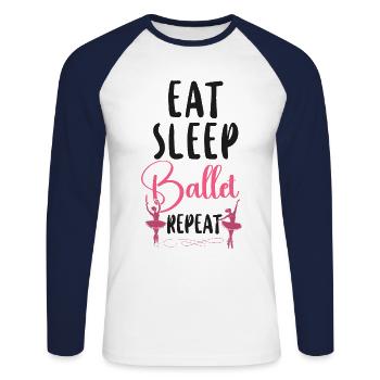 Ballet Dancer Dance Girl Ballerina - Unisex Baseballshirt langarm - Weiß/Navy - Vorne - Nik (191cm)