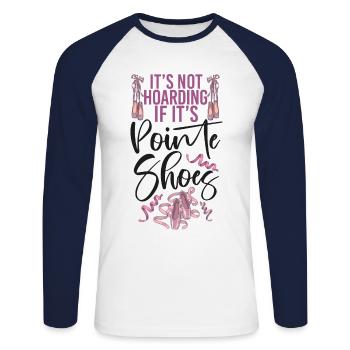 Ballet Dancer Dance Girl Ballerina - Unisex Long Sleeve Baseball T-Shirt - white/navy - Front - Nik (191cm)