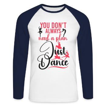 Ballet Dancer Dance Girl Ballerina - Unisex Baseballshirt langarm - Weiß/Navy - Vorne - Nik (191cm)