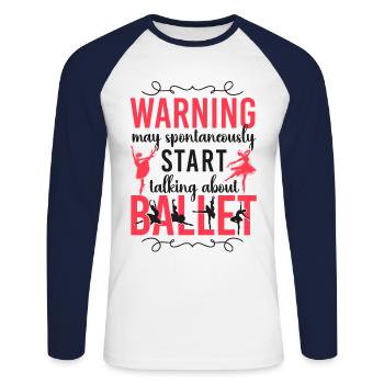Ballet Dancer Dance Girl Ballerina - Unisex Baseballshirt langarm - Weiß/Navy - Vorne - Nik (191cm)