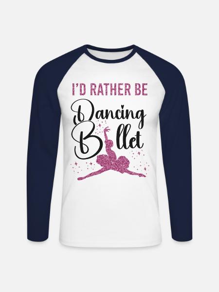 Ballet Danseuse Danse Ballerine - T-shirt baseball manches longues Homme - blanc/marine