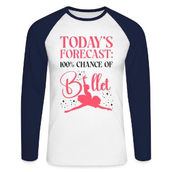 Ballet Dancer Dance Girl Ballerina - Unisex Baseballshirt langarm - Weiß/Navy - Vorne - Nik (191cm)