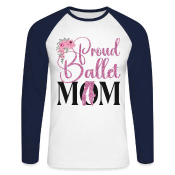 Ballet Dancer Dance Girl Ballerina - Unisex Baseballshirt langarm - Weiß/Navy - Vorne - Nik (191cm)