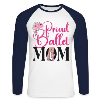 Ballet Dancer Dance Girl Ballerina - Unisex Baseballshirt langarm - Weiß/Navy - Vorne - Nik (191cm)
