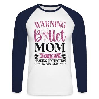 Ballet Dancer Dance Girl Ballerina - Unisex Baseballshirt langarm - Weiß/Navy - Vorne - Nik (191cm)