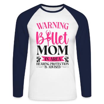 Ballet Dancer Dance Girl Ballerina - Unisex Baseballshirt langarm - Weiß/Navy - Vorne - Nik (191cm)