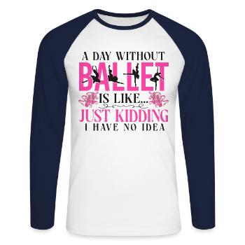 Ballet Dancer Dance Girl Ballerina - Unisex Baseballshirt langarm - Weiß/Navy - Vorne - Nik (191cm)