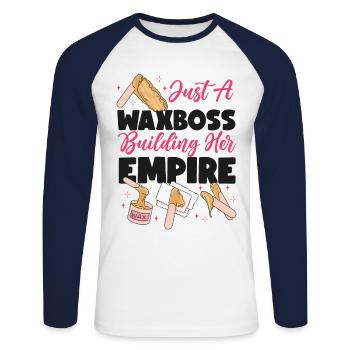 Cute Esthetician Skincare - Unisex Baseballshirt langarm - Weiß/Navy - Vorne - Nik (191cm)