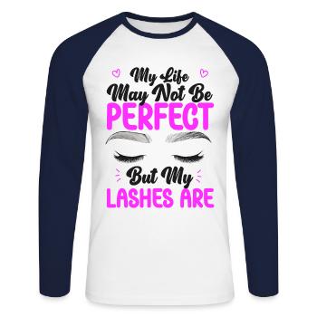 Esthetician Skincare Beautician - Unisex Long Sleeve Baseball T-Shirt - white/navy - Front - Nik (191cm)