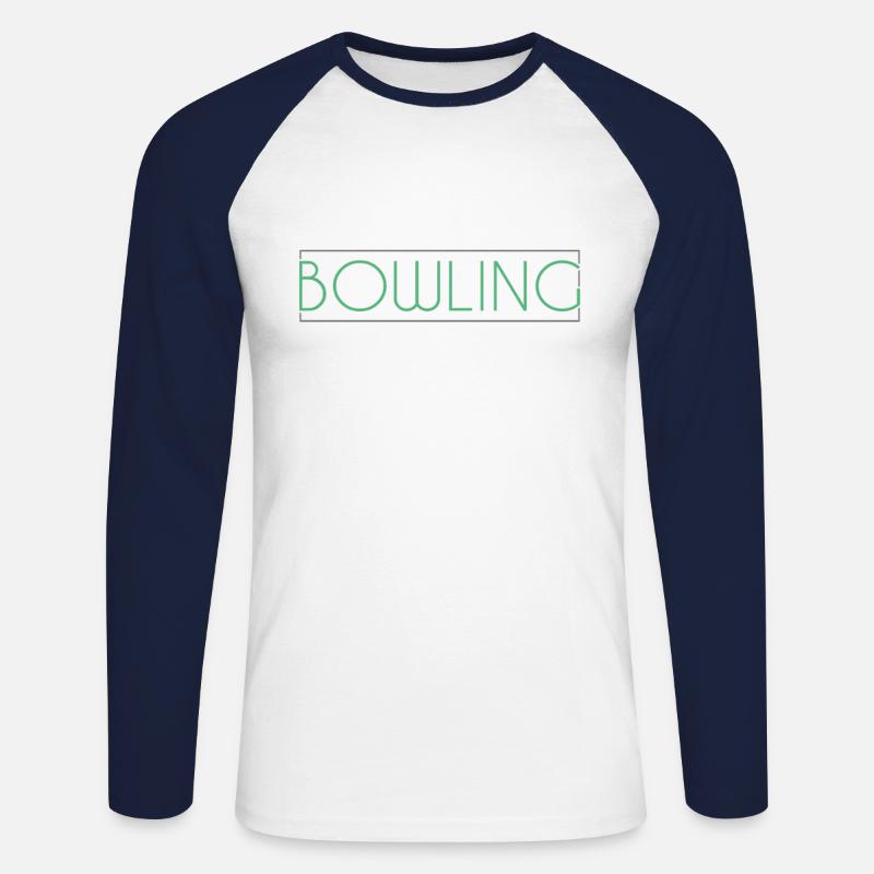 Bowling Schriftzug - Unisex Baseballshirt langarm - Weiß/Navy