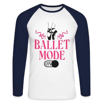 Ballet Dancer Dance Girl Ballerina - Unisex Baseballshirt langarm - Weiß/Navy - Vorne - Nik (191cm)