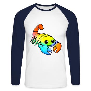 Scorpion Comic Animal - T-shirt baseball manches longues Homme - blanc/marine - Devant - Nik (191cm)
