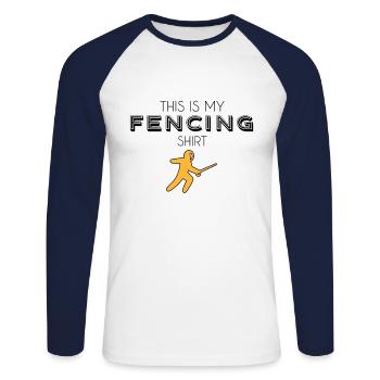 Chemise d’escrime - T-shirt baseball manches longues Homme - blanc/marine - Devant - Nik (191cm)