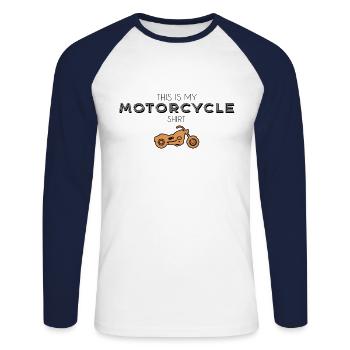 Chemise moto - T-shirt baseball manches longues Homme - blanc/marine - Devant - Nik (191cm)