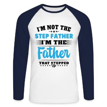 Ich bin nicht der Schwiegervater, der aufgestanden ist - Unisex Baseballshirt langarm - Weiß/Navy - Vorne - Nik (191cm)