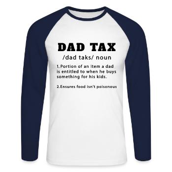 Définition de l'impôt du Papa Rigolo Cadeau - T-shirt baseball manches longues Homme - blanc/marine - Devant - Nik (191cm)
