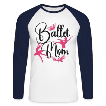 Ballet Dancer Dance Girl Ballerina - Unisex Baseballshirt langarm - Weiß/Navy - Vorne - Nik (191cm)