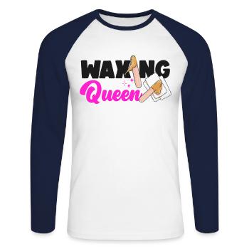 Esthetician Skincare Beautician - Unisex Baseballshirt langarm - Weiß/Navy - Vorne - Nik (191cm)