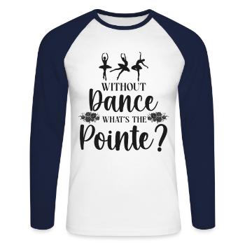 Ballet Danseuse Danse Ballerine - T-shirt baseball manches longues Homme - blanc/marine - Devant - Nik (191cm)