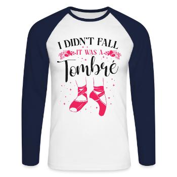 Ballet Dancer Dance Girl Ballerina - Unisex Long Sleeve Baseball T-Shirt - white/navy - Front - Nik (191cm)